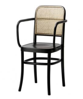 Modern  Rattan Seat Chair Armrest Wooden Chair Dining Chair