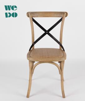 Wood Metal Corssback Chair