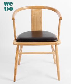  Chinese Teahouse Pu Seat Wood Armchair