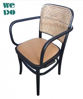  Restaurant Pu Seat Wooden Hoffman Armchair 