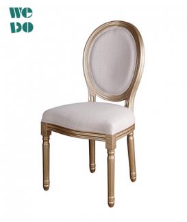  Oval Round Back Fabric Upholstered Louis XV Chair