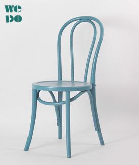 Blue Wooden Thonet Dining Chair
