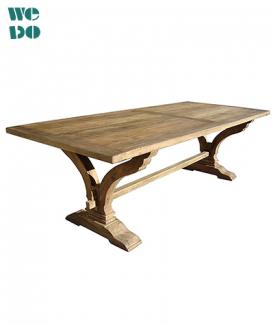 Elegant Sturdy Antique French Old Wood Dining Table 