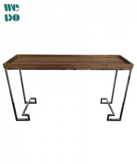  Industrial Reclaimed Wood Stainless Steel Console Table 