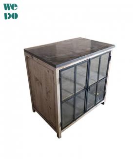 Concrete Top Antique Wood Bathroom Cabinet