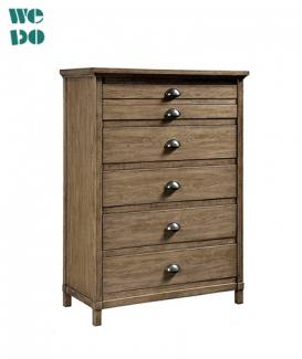 Wood Brown Tallboy Five Drawers Chest Of Drawer 