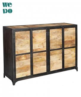 Industrial Wood Metal Chest Of Drawers 