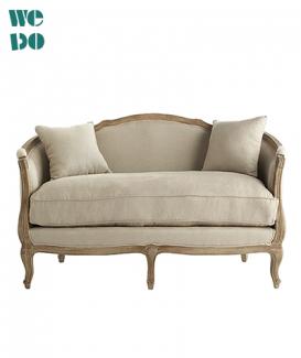 Three Seater Vintage Canvas Upholstery Sofa 