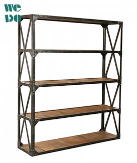  Industrial Furniture Wood Iron Storage Shelf 