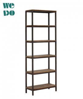 Industrial Rusty Metal 6 Shelves Bookcase Storage Shelf 