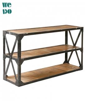 Industrial French Provincial Country Wood Bookcase shelf 
