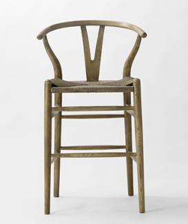 antique weathered gray wishbone bar chair  