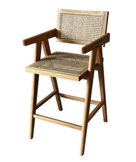 rattan wood bar chair
